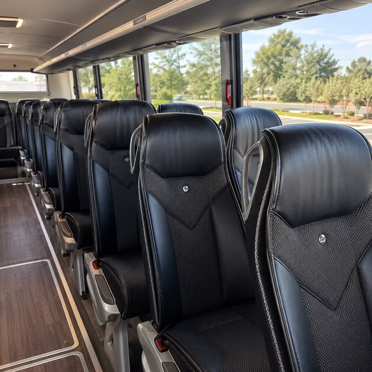 mesquite 45 passenger charter bus interior