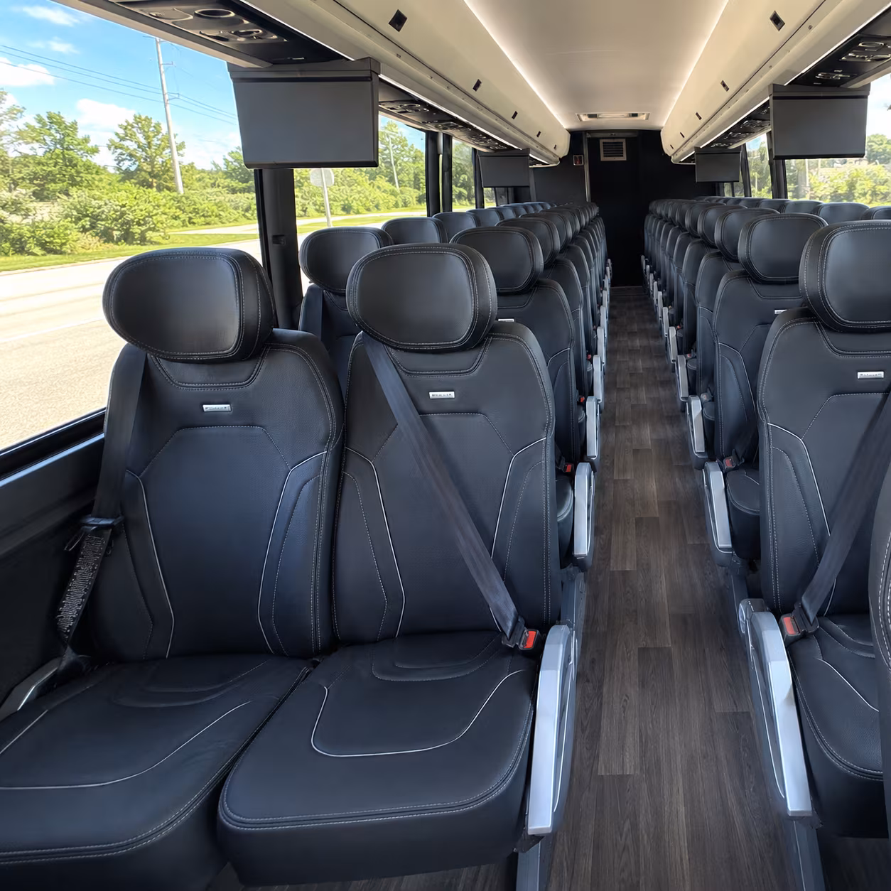 mesquite 47 passenger charter bus inside