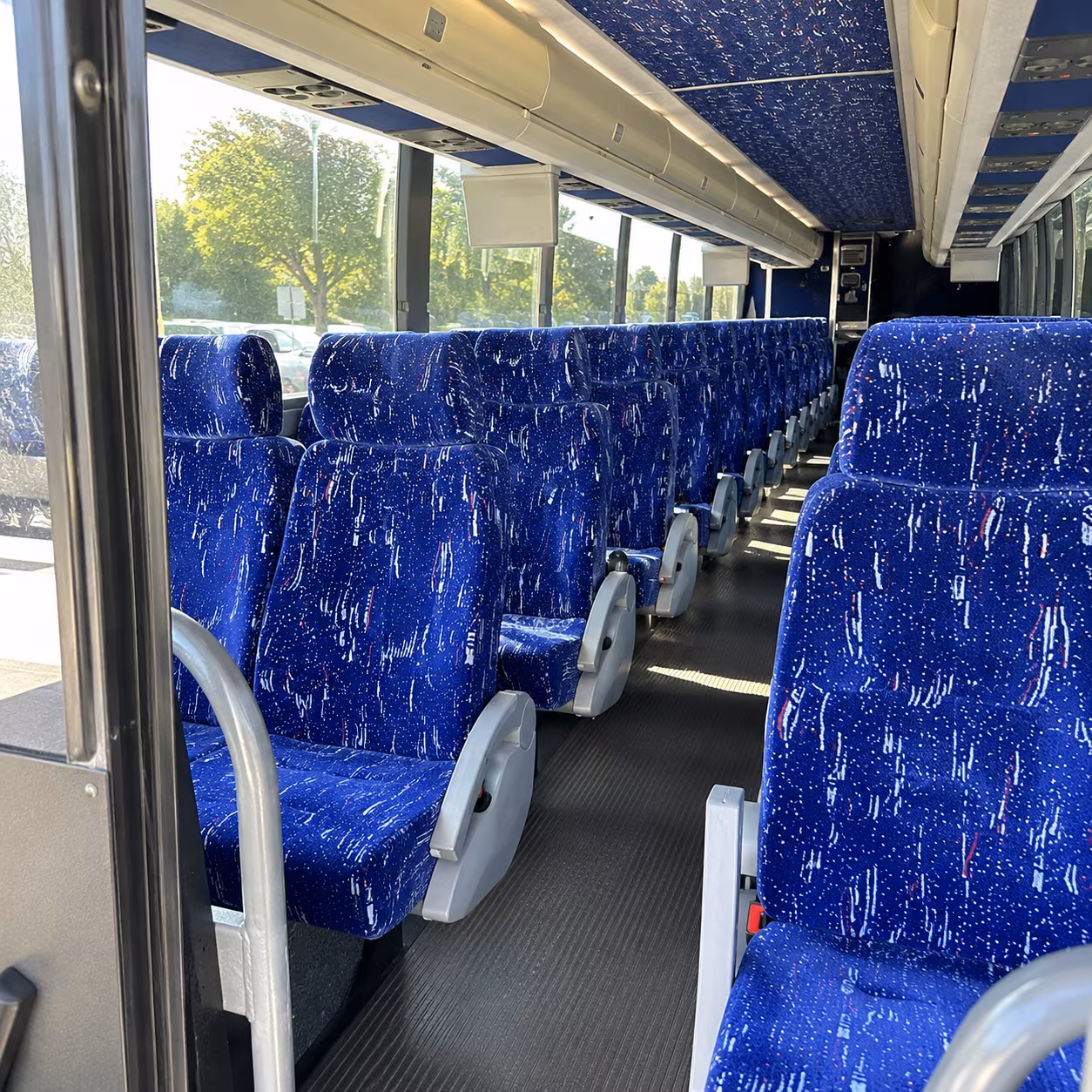 mesquite 50 passenger charter bus inside